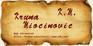 Kruna Miočinović vizit kartica